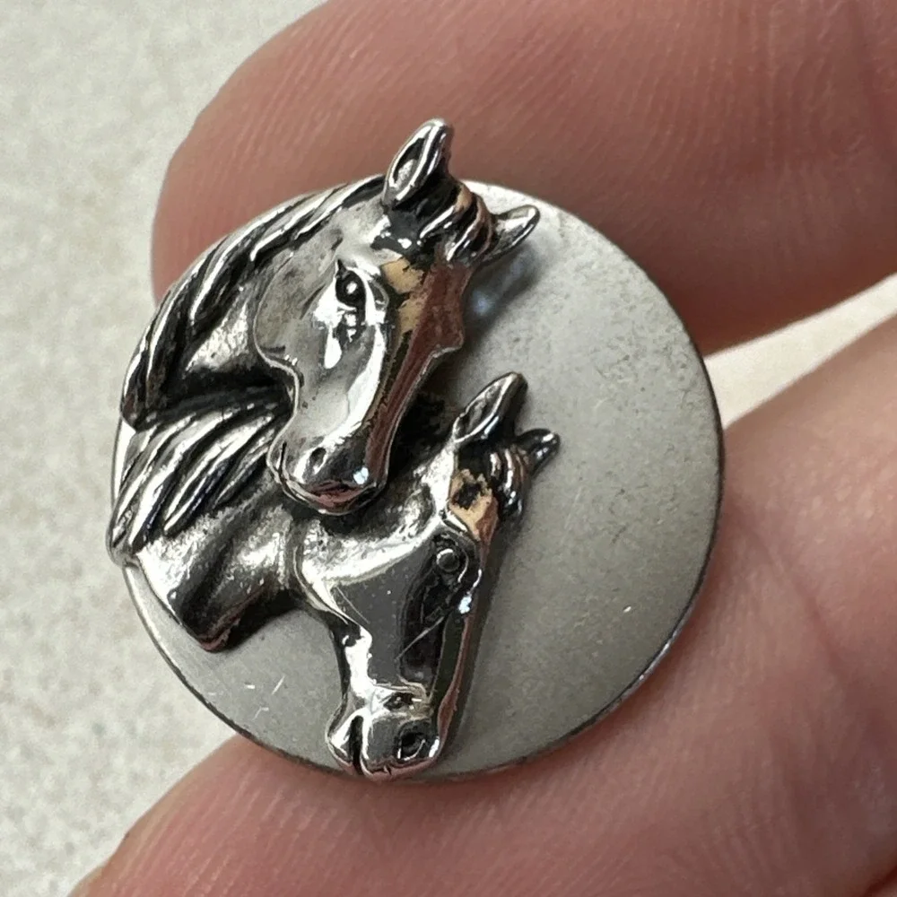 Vintage Horse Head Swank Sterling Cuff Links Western Stamped